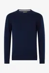 Roberto Cavalli Crew Neck Wool Sweater In Blue