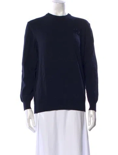 Pre-owned Roberto Cavalli Wool Crew Neck Sweater In Blue