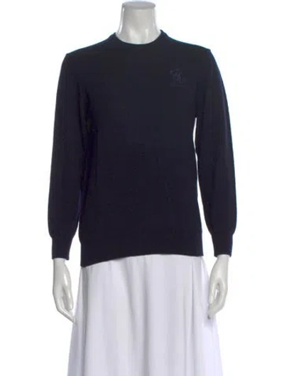 Pre-owned Roberto Cavalli Wool Crew Neck Sweater In Blue