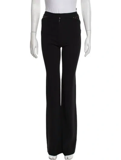 Pre-owned Roberto Cavalli Wool Flared Pants In Black