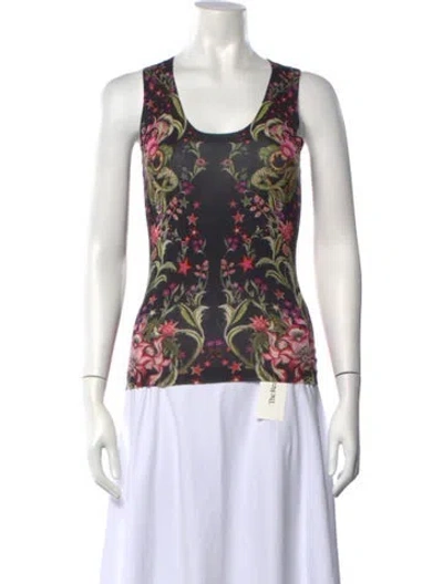 Pre-owned Roberto Cavalli Wool Floral Print Sweater In Yellow