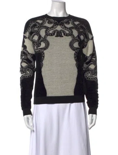 Pre-owned Roberto Cavalli Wool Graphic Print Sweater In Multi