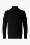 Roberto Cavalli High Collar Wool Sweater In Black