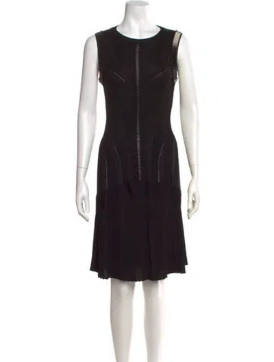 Pre-owned Roberto Cavalli Wool Knee-length Dress In Black