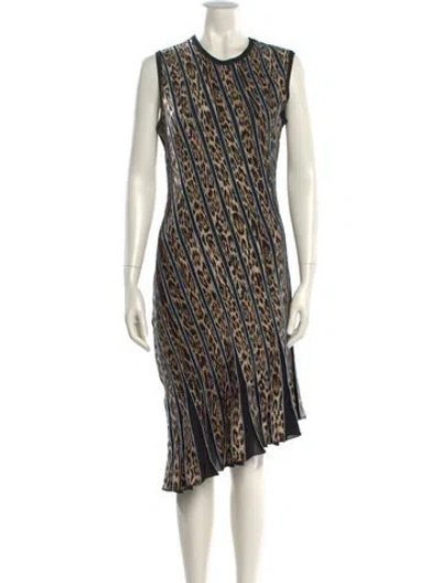 Pre-owned Roberto Cavalli Wool Knee-length Dress In Multi