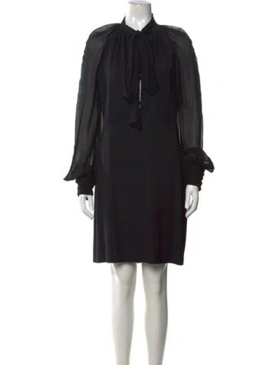 Pre-owned Roberto Cavalli Wool Mini Dress In Black