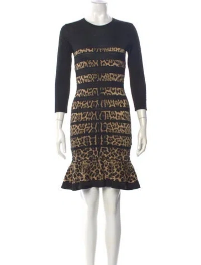 Pre-owned Roberto Cavalli Wool Mini Dress In Blue