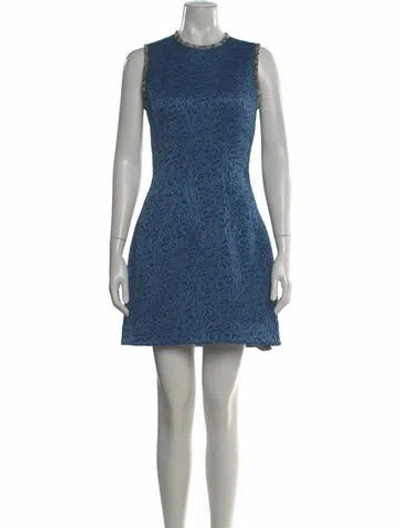 Pre-owned Roberto Cavalli Wool Mini Dress In Blue