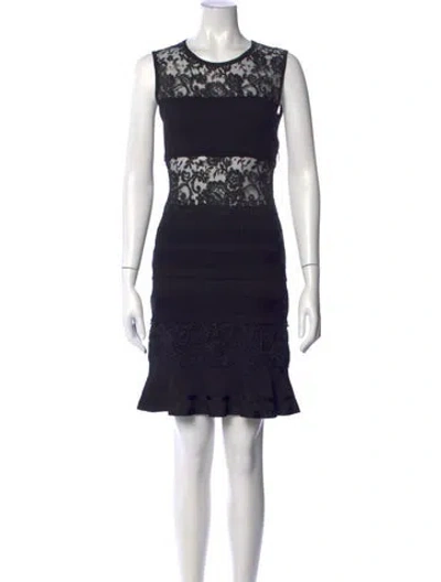 Pre-owned Roberto Cavalli Wool Mini Dress In Blue
