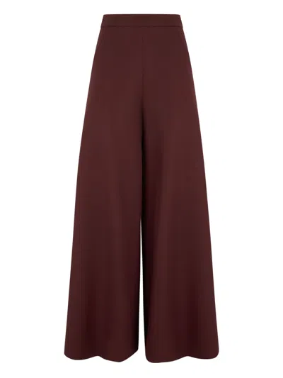 Roberto Cavalli Wool Palazzo Pants In Burgundy