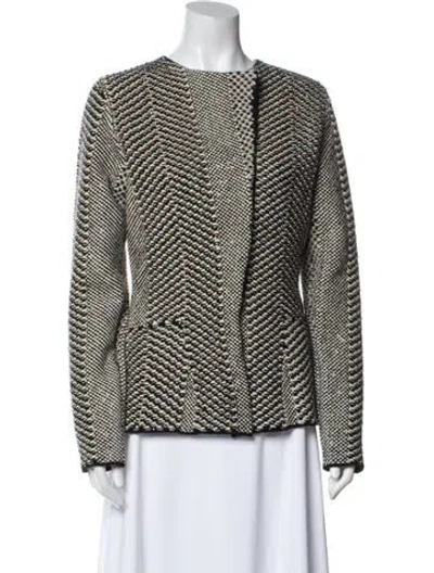 Pre-owned Roberto Cavalli Wool Printed Evening Jacket In Blue