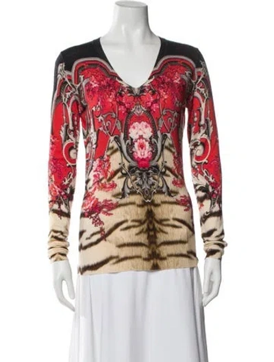 Pre-owned Roberto Cavalli Wool Printed Sweater