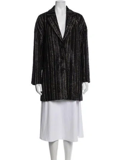 Pre-owned Roberto Cavalli Wool Striped Blazer In Black