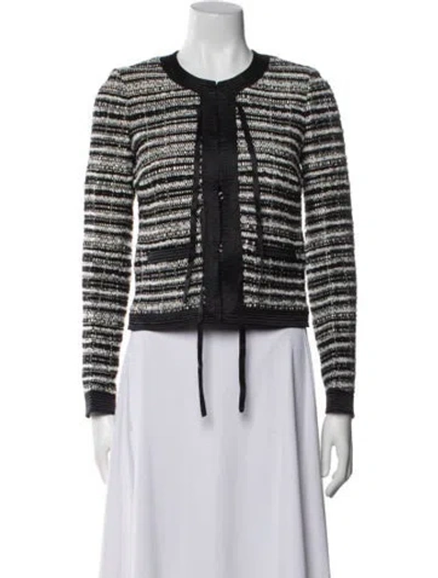 Pre-owned Roberto Cavalli Wool Striped Evening Jacket In Black