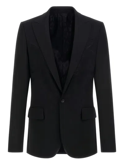 Roberto Cavalli Wool Suit Jacket In Black