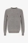 Roberto Cavalli Wool Sweater With Monogram Mirror Snake In Gray