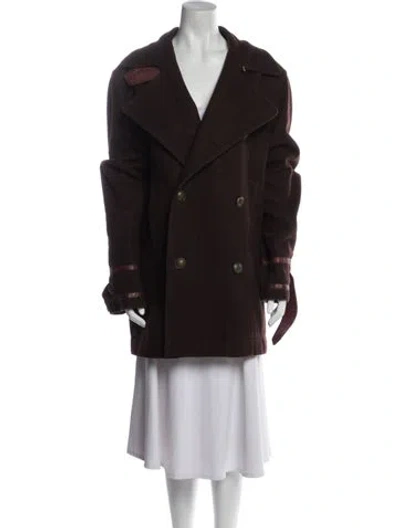 Pre-owned Roberto Cavalli Wool Trench Coat In Black