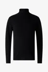 Roberto Cavalli High Collar Wool Sweater In Black