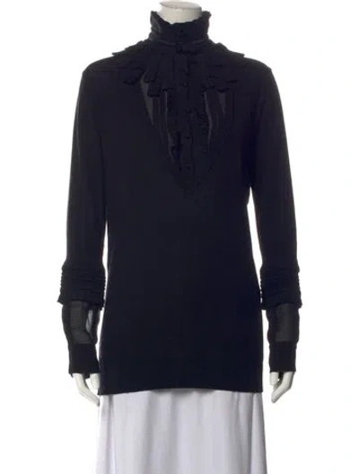 Pre-owned Roberto Cavalli Wool Turtleneck Sweater In Black