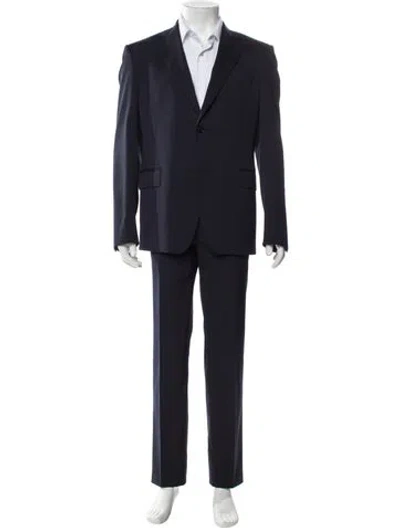 Pre-owned Roberto Cavalli Wool Two-piece Suit Vest In Blue