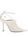 Roberto Cavalli Woven Heeled Mules In White