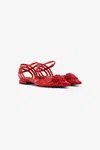 Roberto Cavalli Woven Sandals In Red