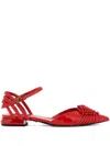 Roberto Cavalli Woven Sandals In Red