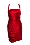 Roberto Cavalli Wrinkled And Draped Bustier Dress In Red