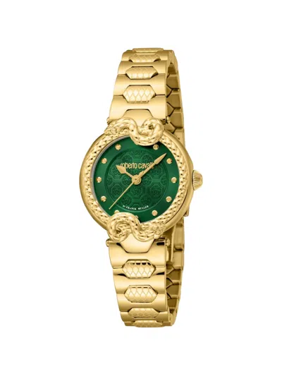 Roberto Cavalli X Frank Muller Snake Core Hexagonal-link 28mm Watch In Gold