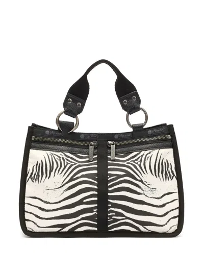 Roberto Cavalli X Lesportsac Mini Milano Zebra-printed Tote Bag In Multi