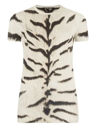 Roberto Cavalli X Ogat Tigresse T-shirt In Neutral