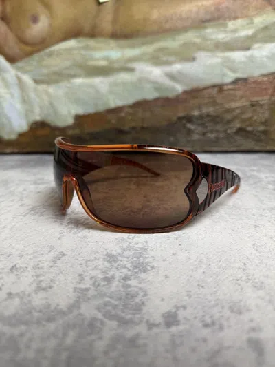 Pre-owned Roberto Cavalli Y2k Mask/shield Luxury Sunglasses In Multi