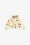 Roberto Cavalli Yellow Hoodie With Tropical Print In Yellow