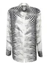 Roberto Cavalli Zebra Black And White Silk Shirt In Black