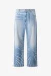 Roberto Cavalli Zebra Design Jeans In Sky Blue