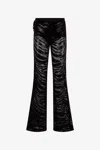 Roberto Cavalli Zebra Patterned And Sequin Flared Pants In Black