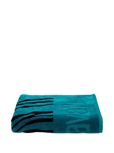 Roberto Cavalli Zebra-print 2000 Beach Towel In Blue