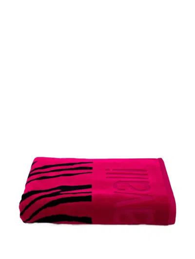 Roberto Cavalli Zebra-print 2000 Beach Towel In Red