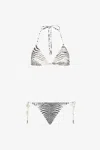 Roberto Cavalli Zebra-print Bikini In Black/white
