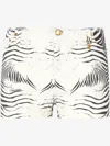 Roberto Cavalli Zebra-print Denim Shorts In White