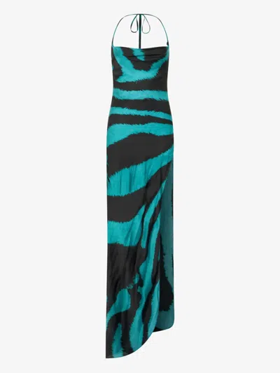 Roberto Cavalli Zebra-print Dress In Black