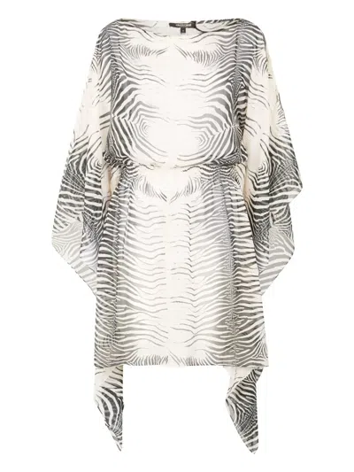 Roberto Cavalli Kleid Mit Zebra-print In Black/white