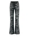 Roberto Cavalli Zebra-print Flared Jeans In Black