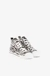Roberto Cavalli Zebra-print Leather Sneakers In Black/white