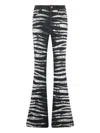 Roberto Cavalli Zebra-print Flared Jeans In Black