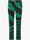 Roberto Cavalli Zebra-print Jeans In Green