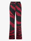 Roberto Cavalli Zebra-print Jeans In Red
