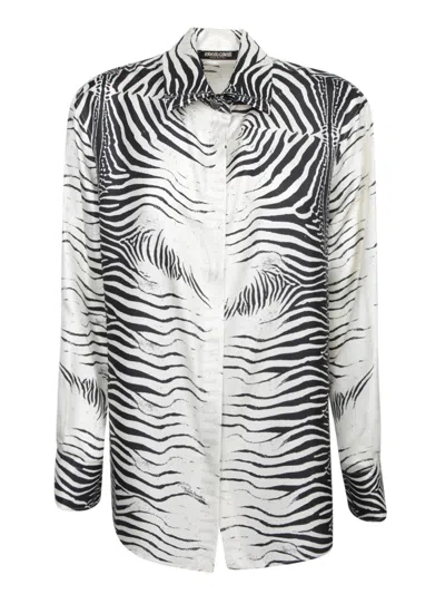 ROBERTO CAVALLI ROBERTO CAVALLI ZEBRA PRINT SILK SHIRT