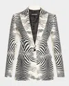 ROBERTO CAVALLI ZEBRA-PRINT SINGLE-BREASTED BLAZER JACKET