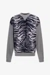 Roberto Cavalli Zebra Print Sweatshirt In Gray